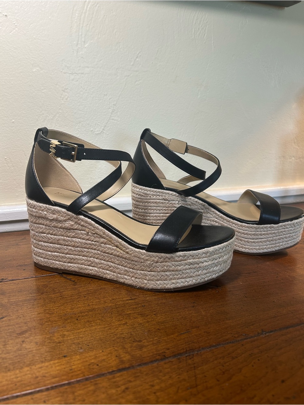 Michael Kors Black Espadrille Platform Wedge Sandals~Size 7M
